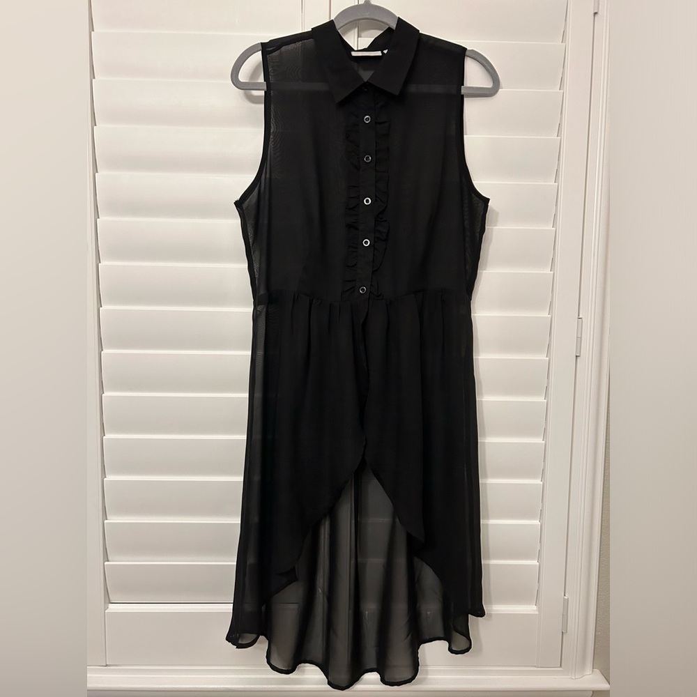 New York & Company Black High/Low Blouse